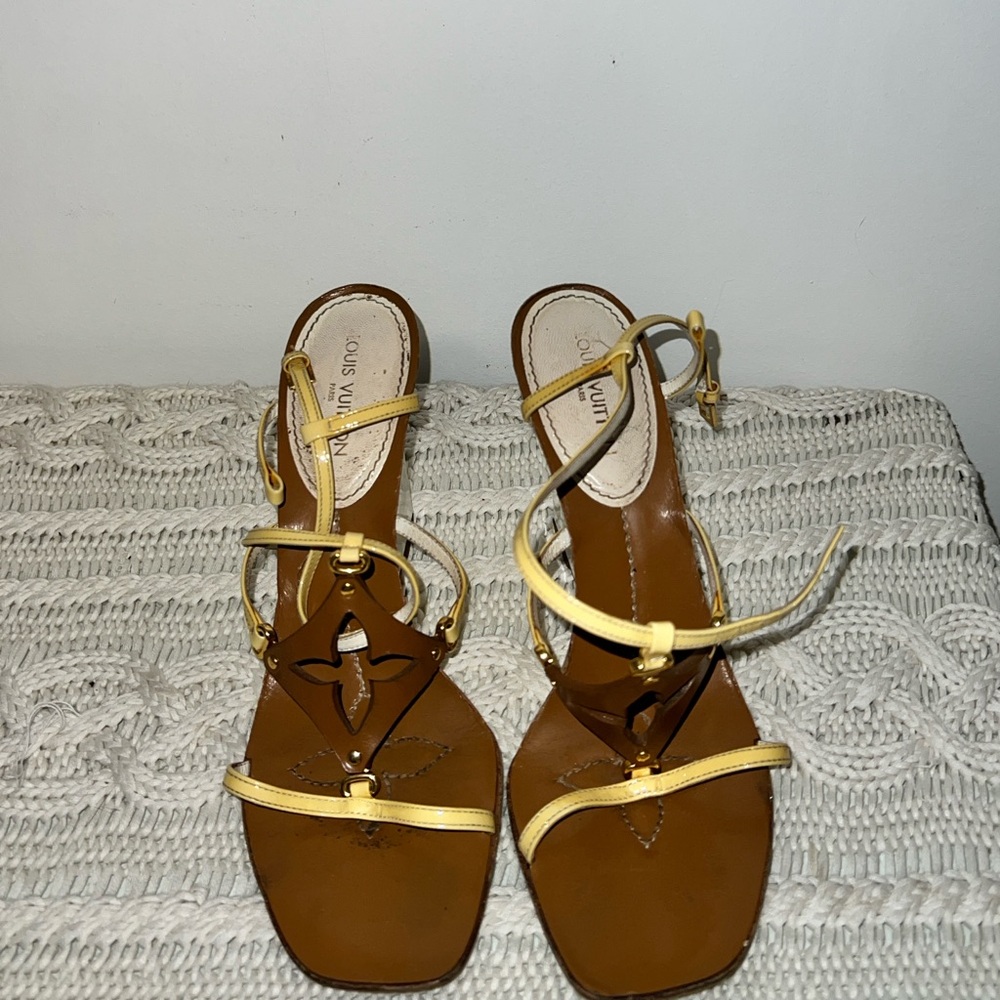 Louis Vuitton Tan and Yellow Women's Sandals